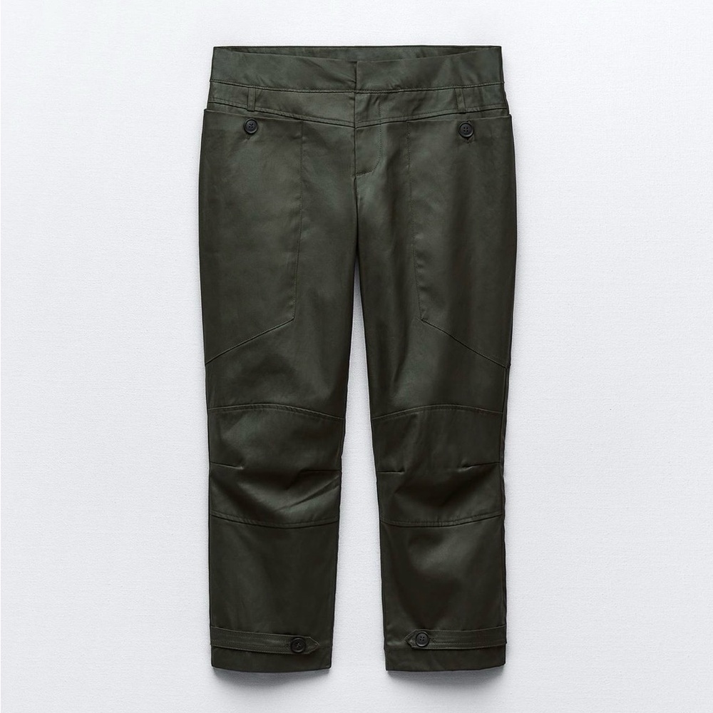 Zara waxed capri pants